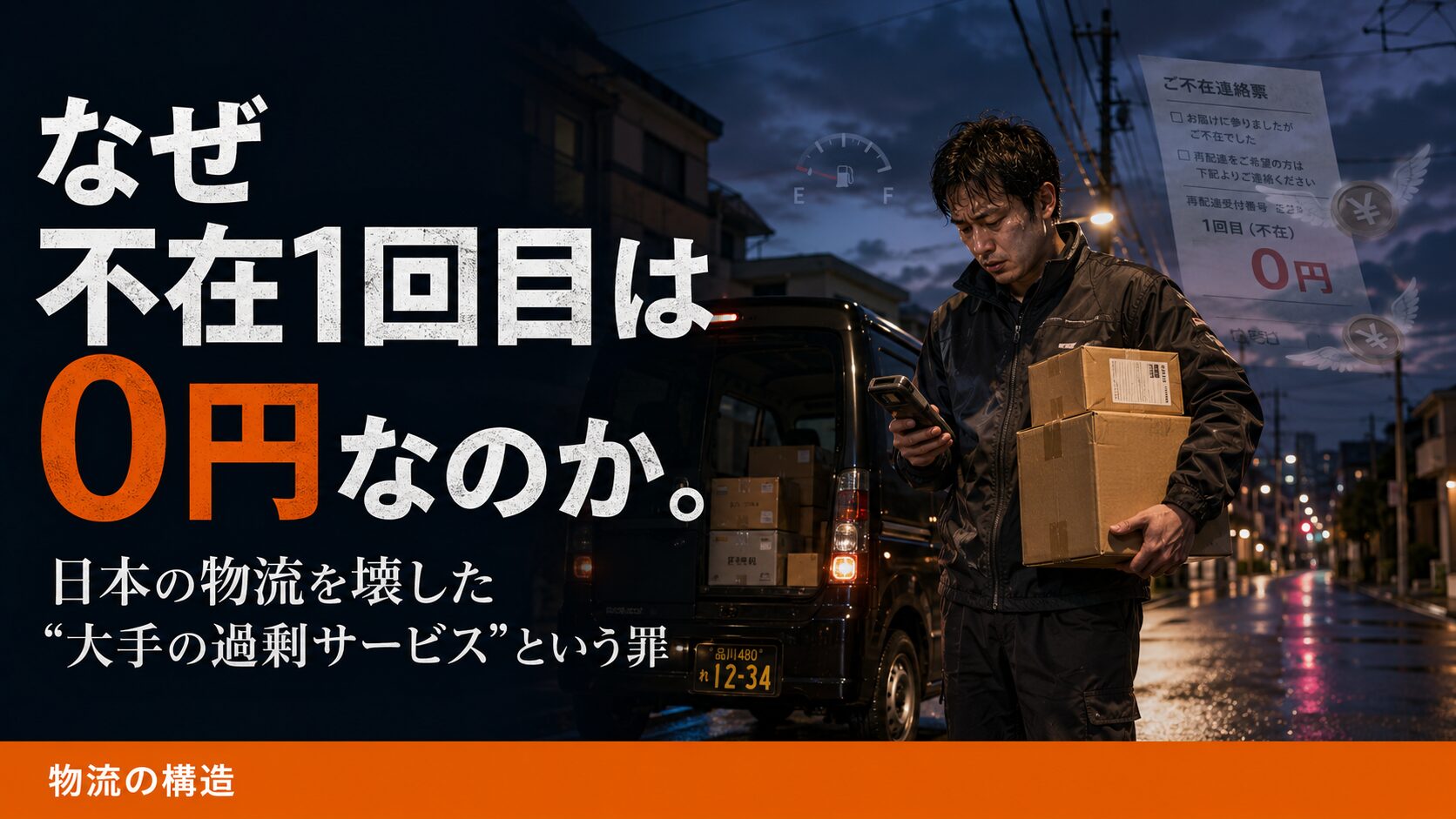 【現役ドライバーの告発】なぜ不在1回目は0円なのか。日本の物流を壊した“大手の過剰サービス”という罪