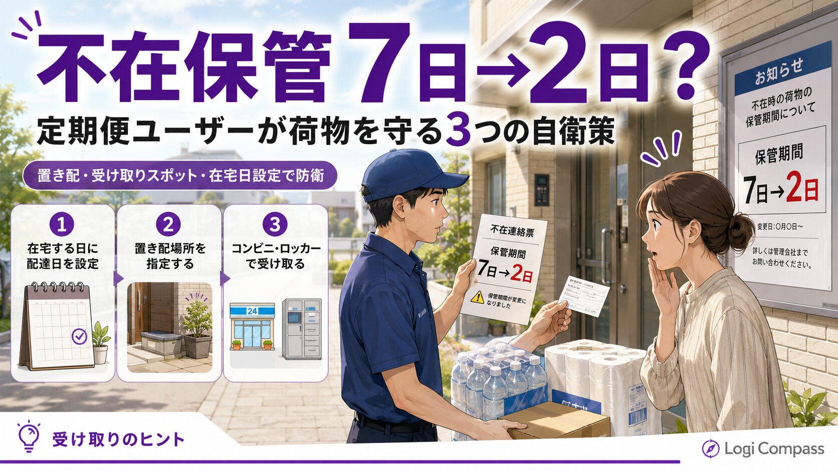 【Amazon定期便ユーザー危機】不在保管期間が7日→2日に短縮？勝手に返品されないための3つの自衛策