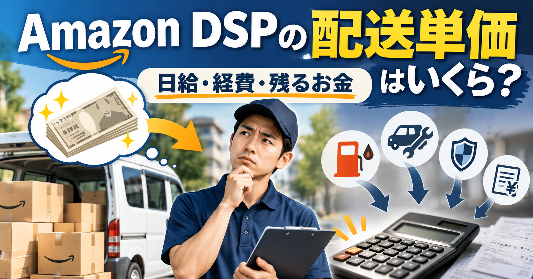 Amazon DSPの配送単価はいくら？日給・月収・経費から実際に残るお金を解説